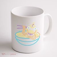 Fishstick Neon Ramen Bowl Center Icon Coffee Mug thumb 1