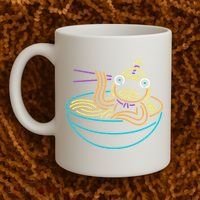 Fishstick Neon Ramen Bowl Center Icon Coffee Mug thumb 2