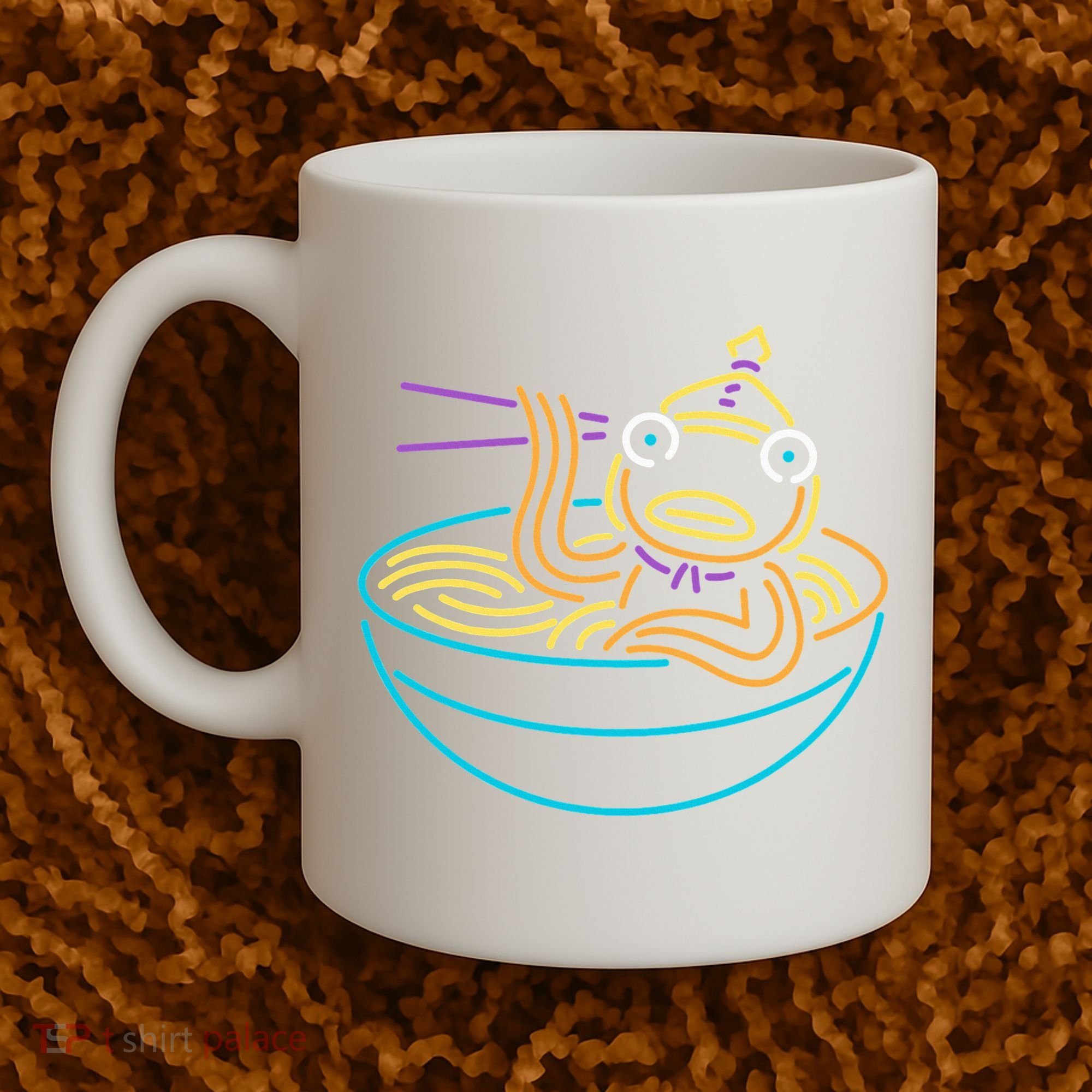 Fishstick Neon Ramen Bowl Center Icon Coffee Mug