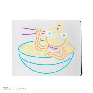 Fishstick Neon Ramen Bowl Center Icon Mousepad