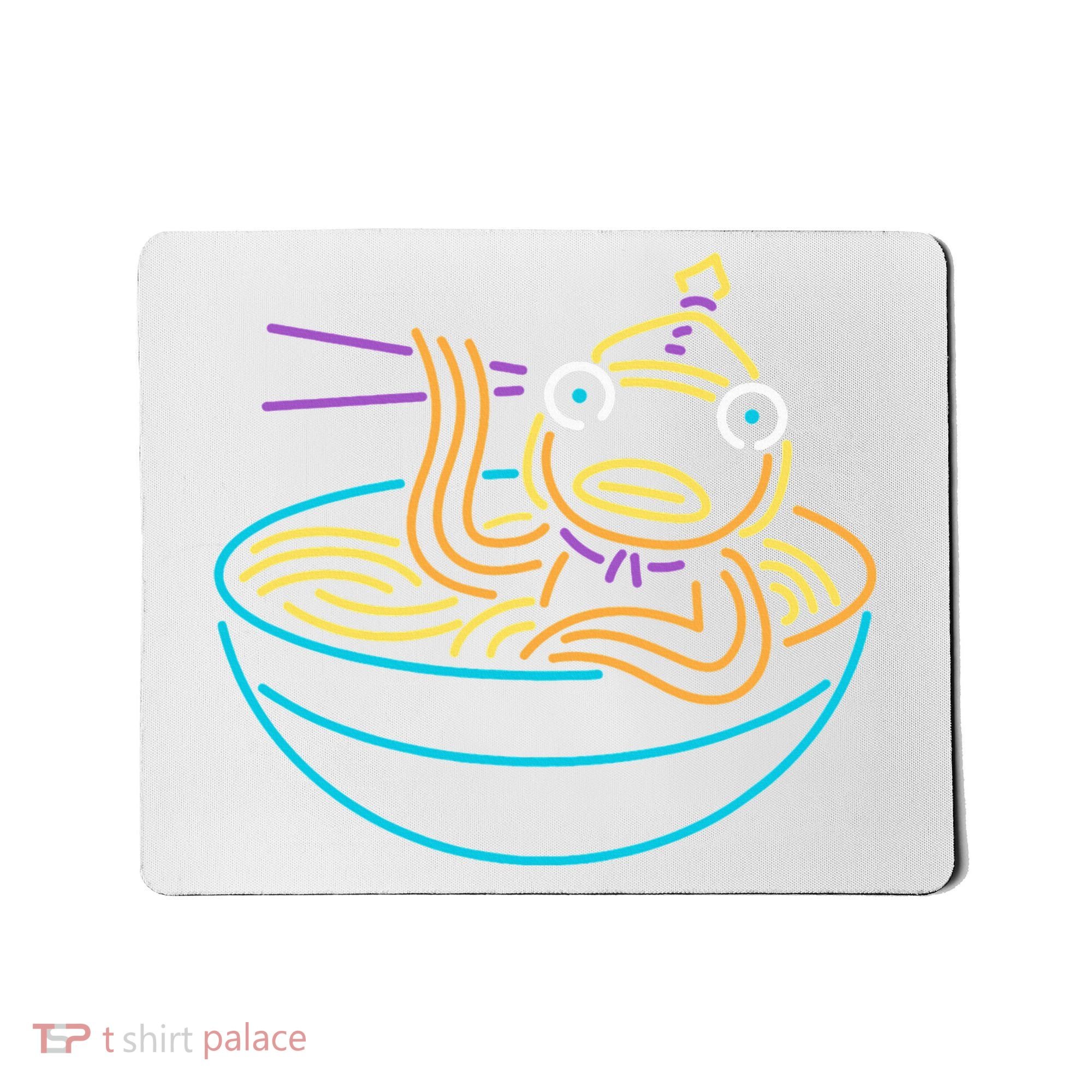 Fishstick Neon Ramen Bowl Center Icon Mousepad