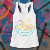 Fishstick Neon Ramen Bowl Center Icon Women's Tank Top thumb 3