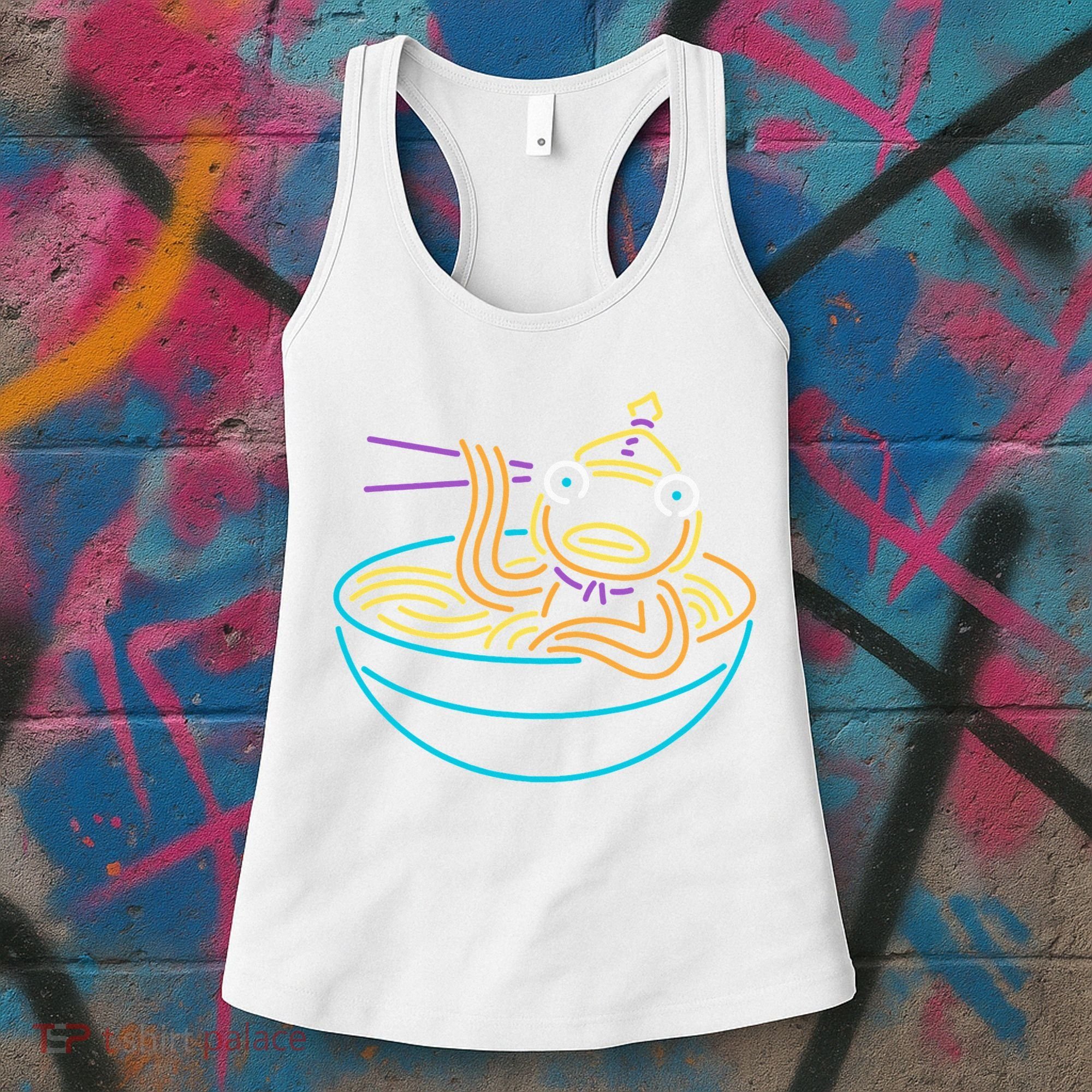 Fishstick Neon Ramen Bowl Center Icon Women's Tank Top