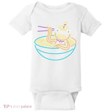 Fishstick Neon Ramen Bowl Center Icon Baby Bodysuit