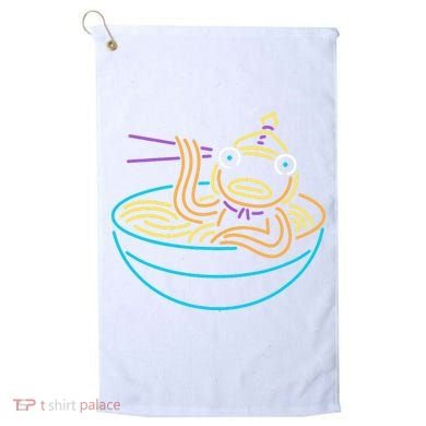 Fishstick Neon Ramen Bowl Center Icon Golf Towel