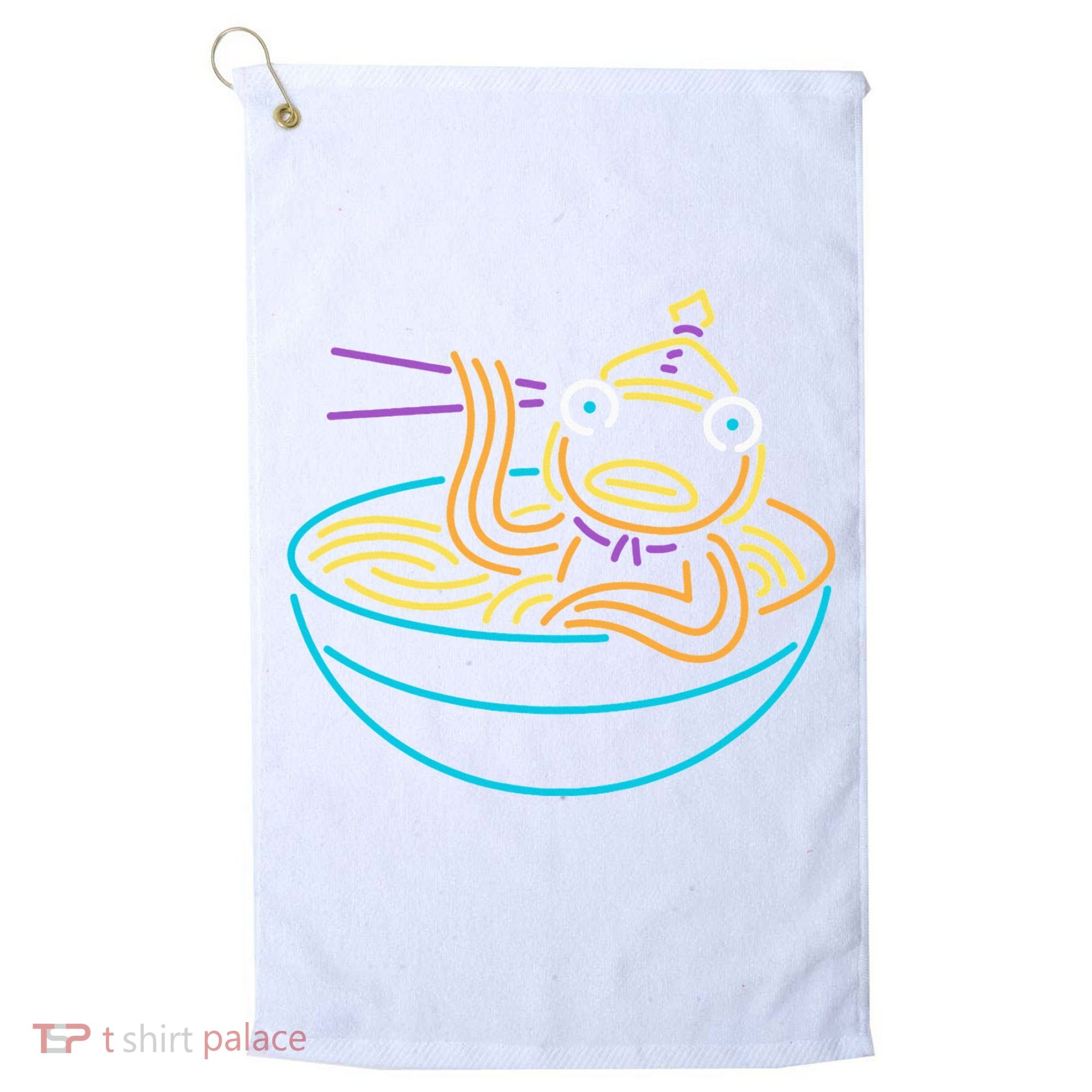 Fishstick Neon Ramen Bowl Center Icon Golf Towel