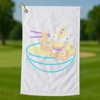 Fishstick Neon Ramen Bowl Center Icon Golf Towel thumb 1