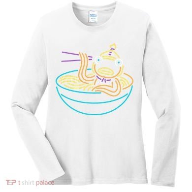 Fishstick Neon Ramen Bowl Center Icon Women's Long Sleeve Shirt