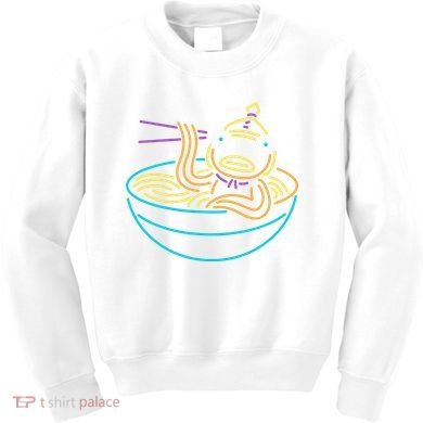 Fishstick Neon Ramen Bowl Center Icon Kids Sweatshirt