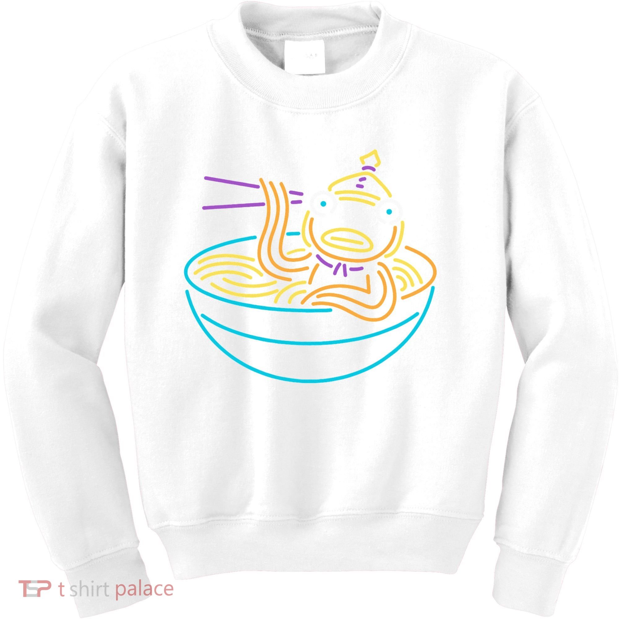 Fishstick Neon Ramen Bowl Center Icon Kids Sweatshirt