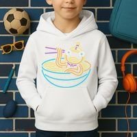 Fishstick Neon Ramen Bowl Center Icon Kids Hoodie thumb 2