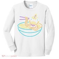 Fishstick Neon Ramen Bowl Center Icon Kids Long Sleeve Shirt thumb 0