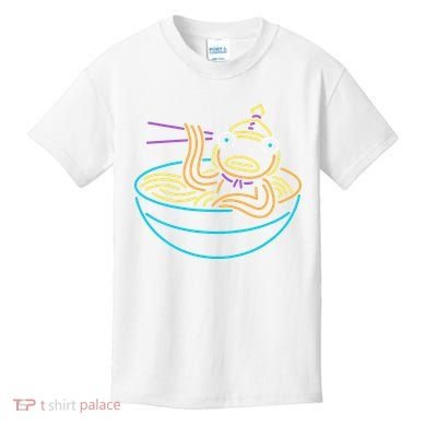 Fishstick Neon Ramen Bowl Center Icon Kids T-Shirt