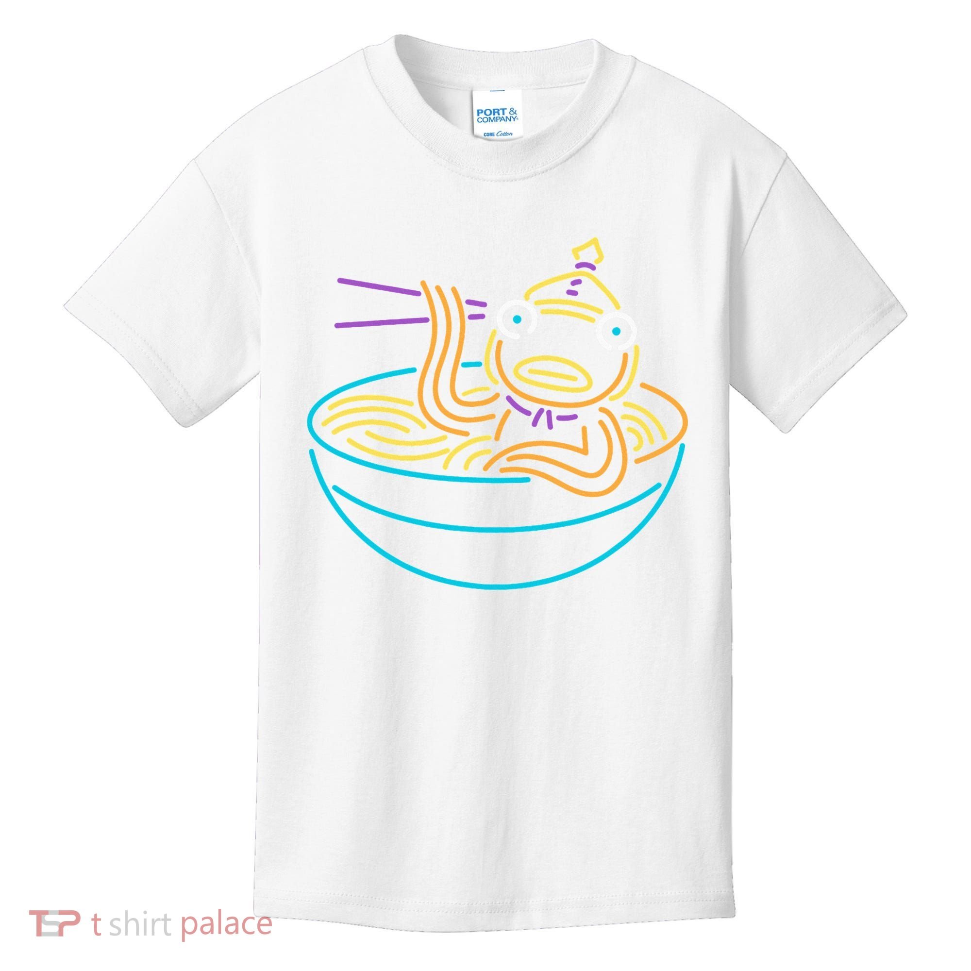 Fishstick Neon Ramen Bowl Center Icon Kids T-Shirt