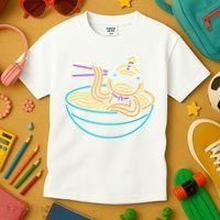 Fishstick Neon Ramen Bowl Center Icon Kids T-Shirt thumb 3