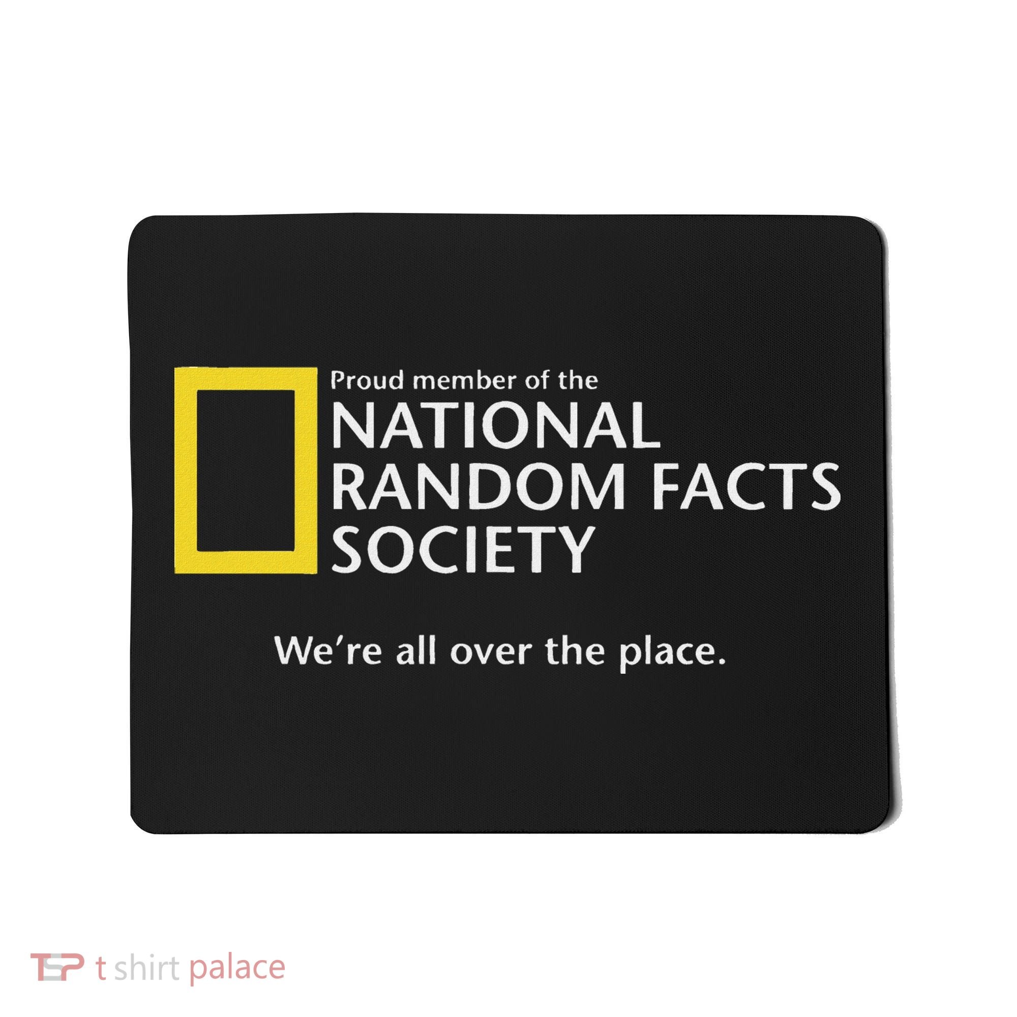 Funny National Random Facts Society For Odd Memory People Mousepad