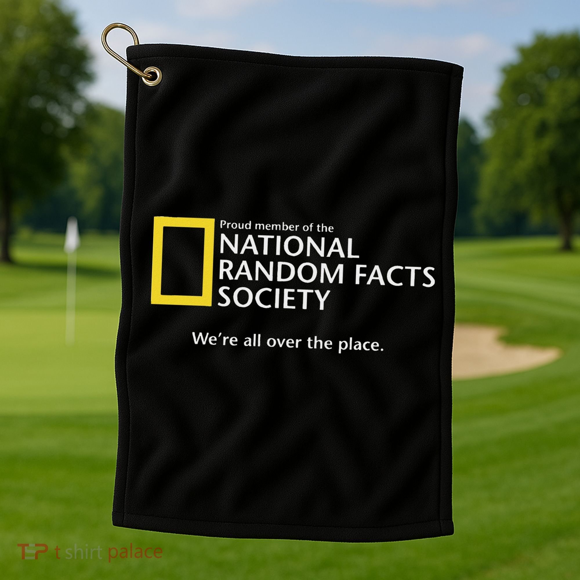 Funny National Random Facts Society For Odd Memory People Golf Towel