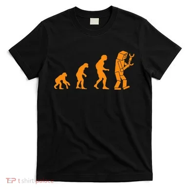 Funny Nerdy Robot Evolution Computer Robotics Geek Gift T-Shirt
