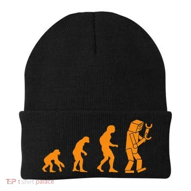 Funny Nerdy Robot Evolution Computer Robotics Geek Gift Beanie