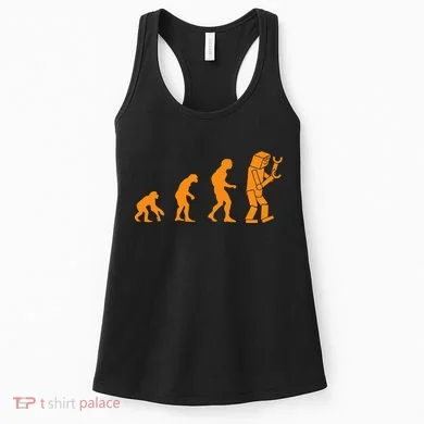 Funny Nerdy Robot Evolution Computer Robotics Geek Gift Women's Tank Top
