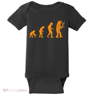 Funny Nerdy Robot Evolution Computer Robotics Geek Gift Baby Bodysuit