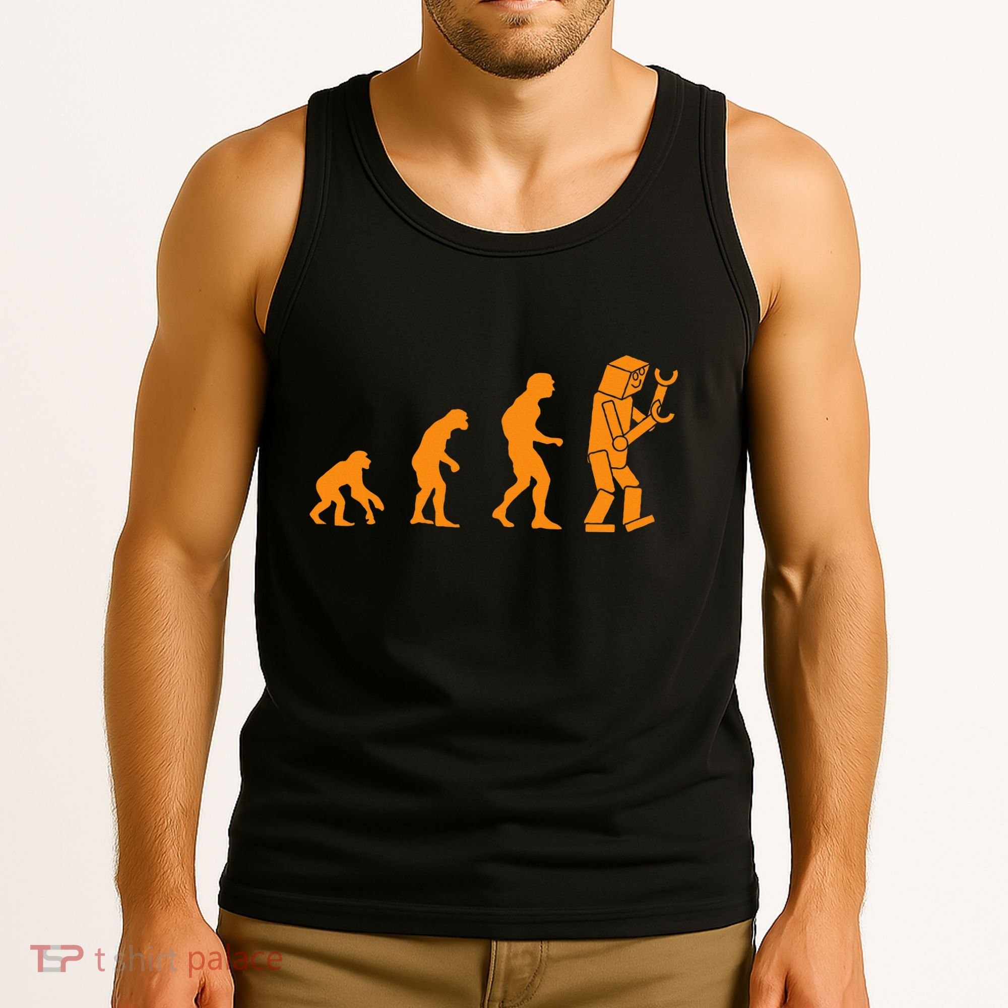 Funny Nerdy Robot Evolution Computer Robotics Geek Gift Tank Top