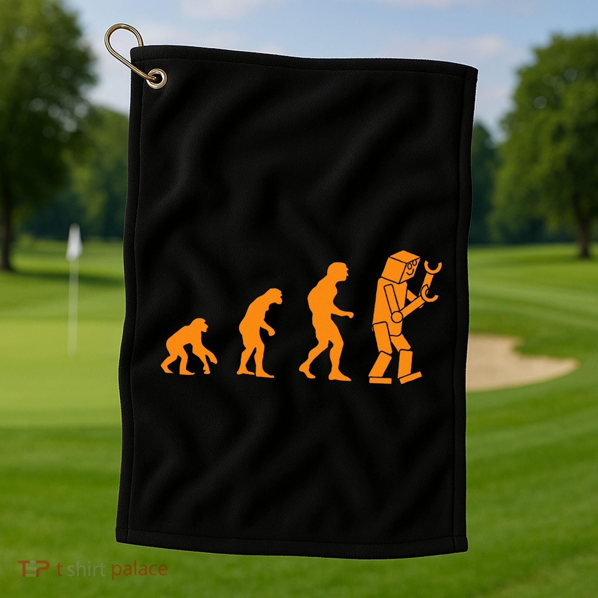 Funny Nerdy Robot Evolution Computer Robotics Geek Gift Golf Towel