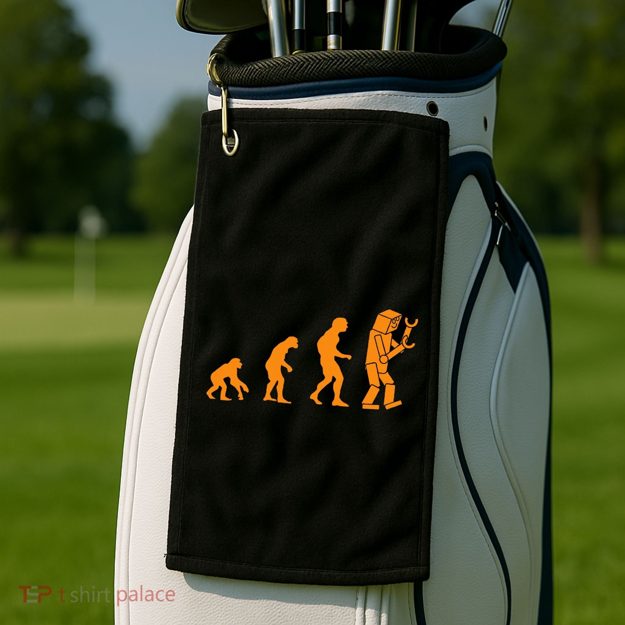 Funny Nerdy Robot Evolution Computer Robotics Geek Gift Golf Towel