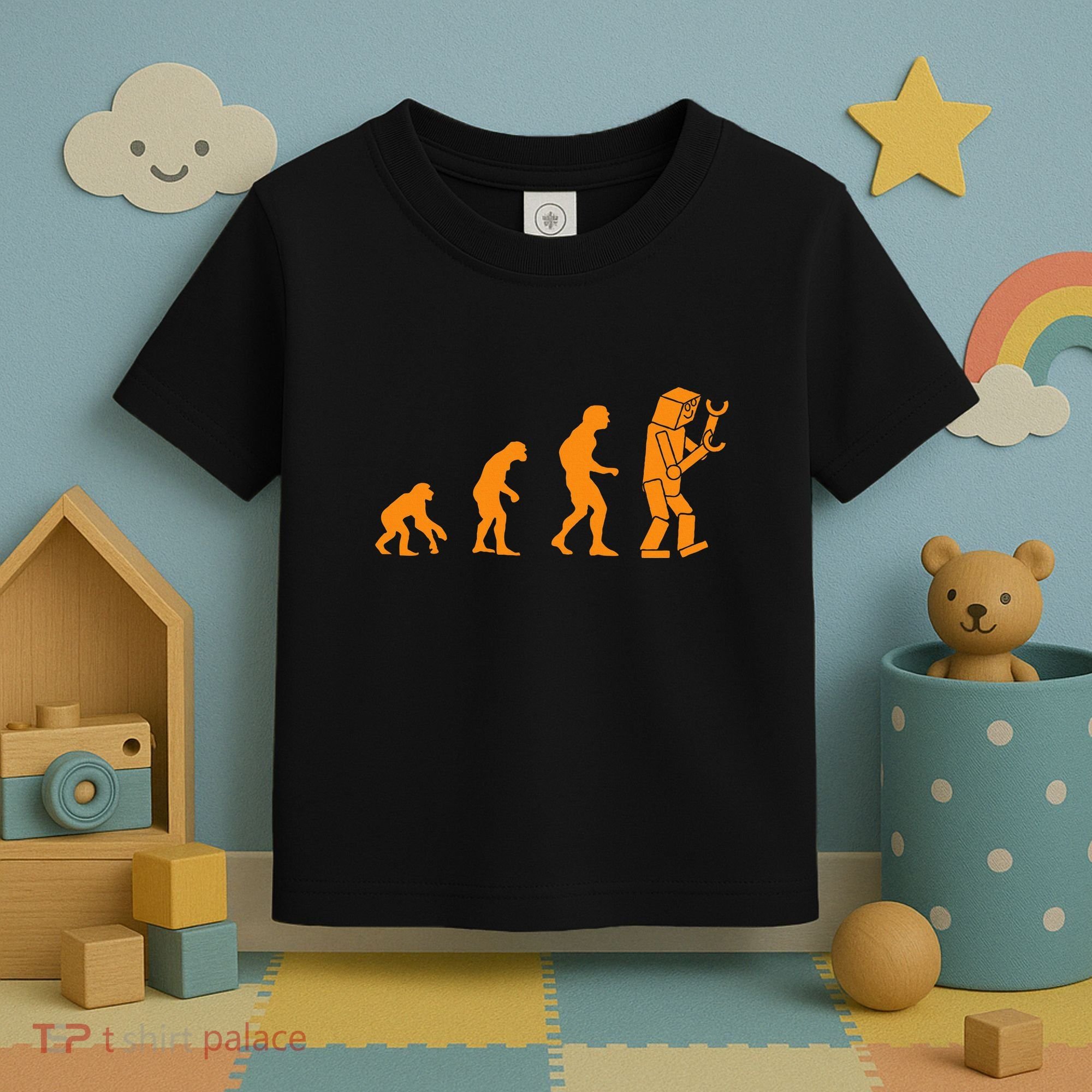 Funny Nerdy Robot Evolution Computer Robotics Geek Gift Toddler T-Shirt