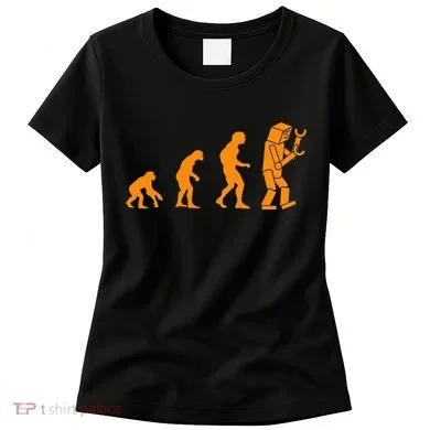 Funny Nerdy Robot Evolution Computer Robotics Geek Gift Women's T-Shirt