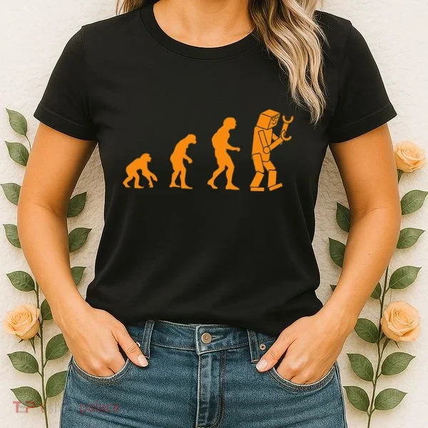 Funny Nerdy Robot Evolution Computer Robotics Geek Gift Women's T-Shirt