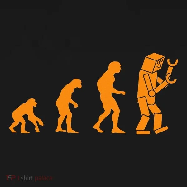 Funny Nerdy Robot Evolution Computer Robotics Geek Gift Women's T-Shirt