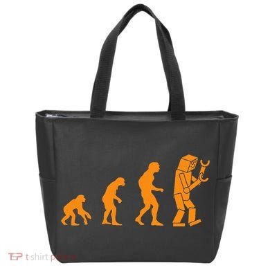 Funny Nerdy Robot Evolution Computer Robotics Geek Gift Tote Bag