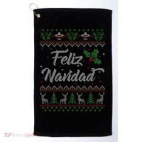 Feliz Navidad Spanish Merry Christmas Golf Towel thumb 0