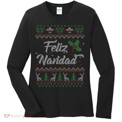 Feliz Navidad Spanish Merry Christmas Women's Long Sleeve Shirt