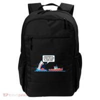 Funny Nice Shark And Fishing Boat Comic Backpack thumb 0