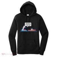 Funny Nice Shark And Fishing Boat Comic Women's Hoodie thumb 0