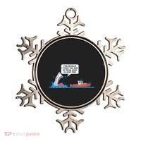 Funny Nice Shark And Fishing Boat Comic Ornament thumb 0