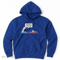 Funny Nice Shark And Fishing Boat Comic Hoodie thumb 0