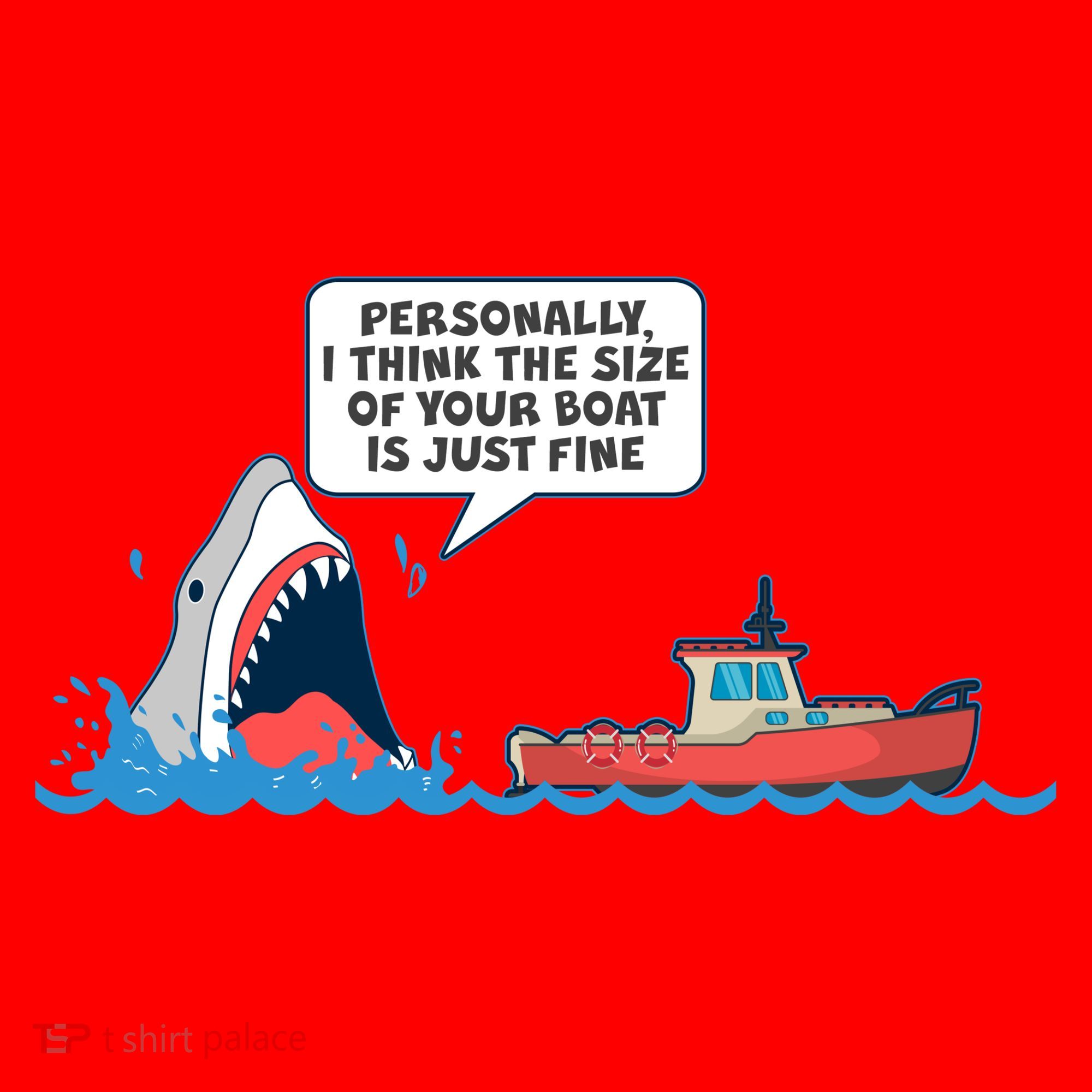 Funny Nice Shark And Fishing Boat Comic Santa Hat