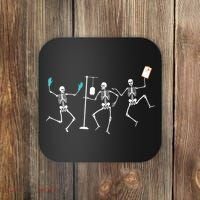 Funny Nurse Skeleton Halloween Healthcare Crew Skeleton Coaster thumb 0