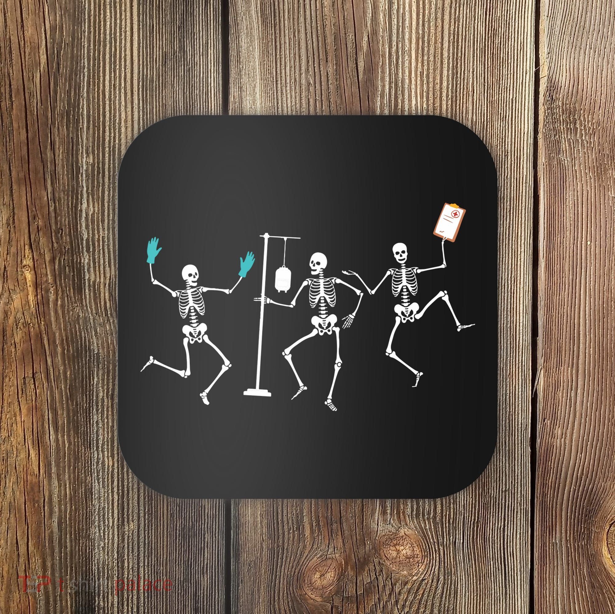 Funny Nurse Skeleton Halloween Healthcare Crew Skeleton Coaster