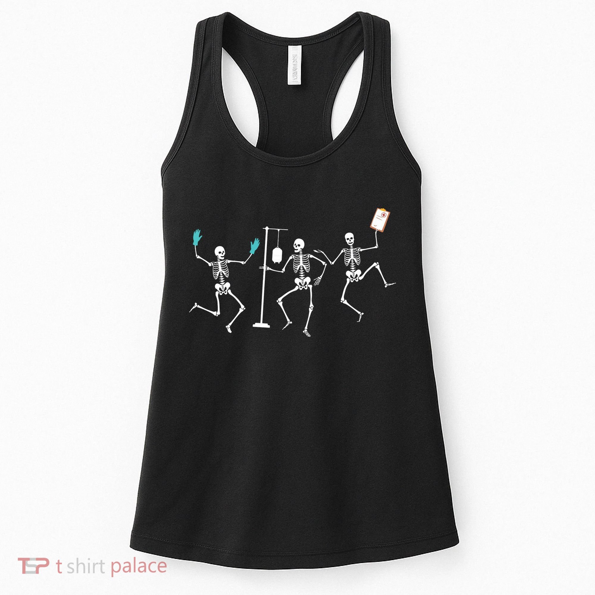 Funny Nurse Skeleton Halloween Healthcare Crew Skeleton Women's Tank Top