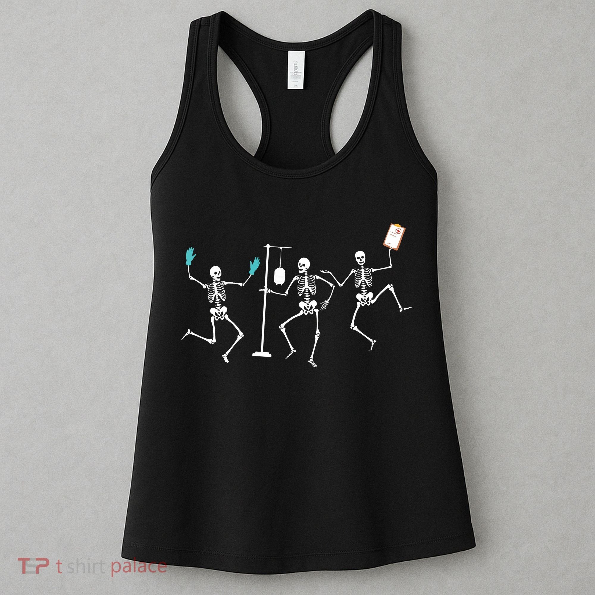 Funny Nurse Skeleton Halloween Healthcare Crew Skeleton Women's Tank Top