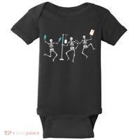 Funny Nurse Skeleton Halloween Healthcare Crew Skeleton Baby Bodysuit thumb 0