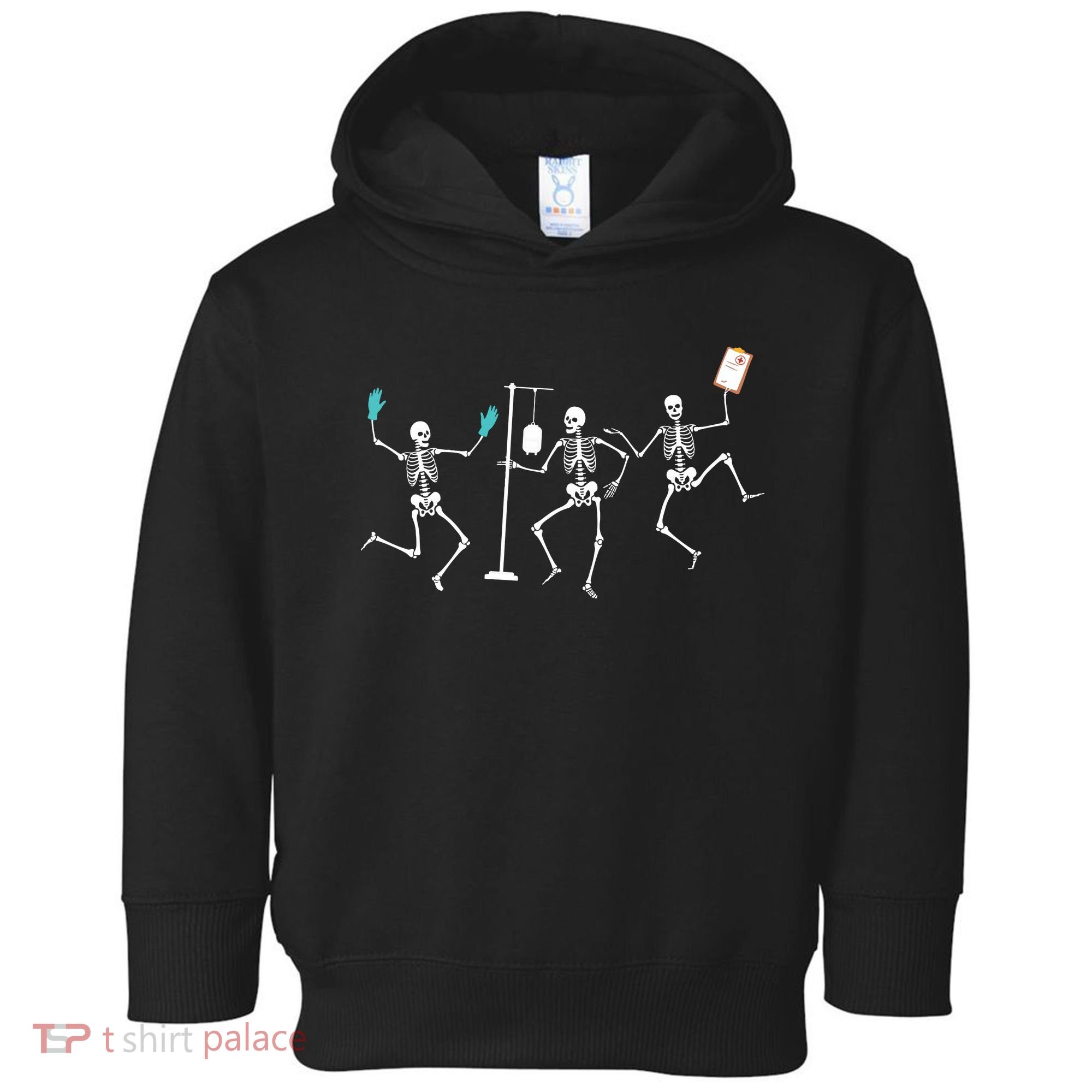 Funny Nurse Skeleton Halloween Healthcare Crew Skeleton Toddler Hoodie