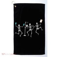 Funny Nurse Skeleton Halloween Healthcare Crew Skeleton Golf Towel thumb 0