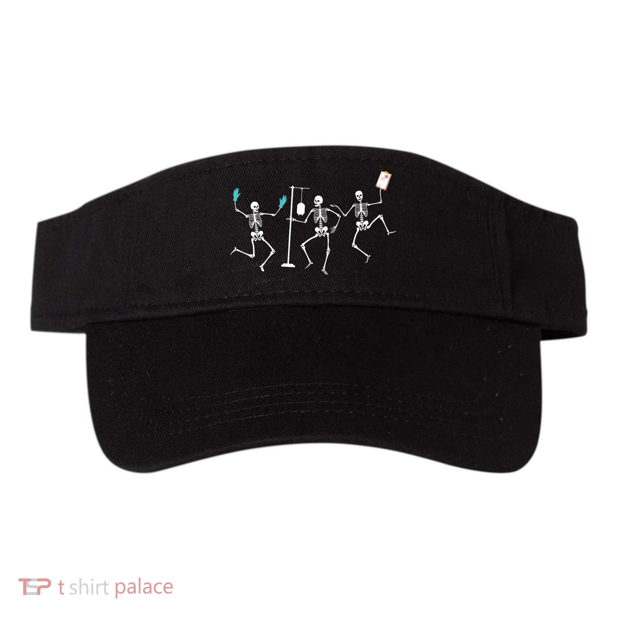 Funny Nurse Skeleton Halloween Healthcare Crew Skeleton Visor