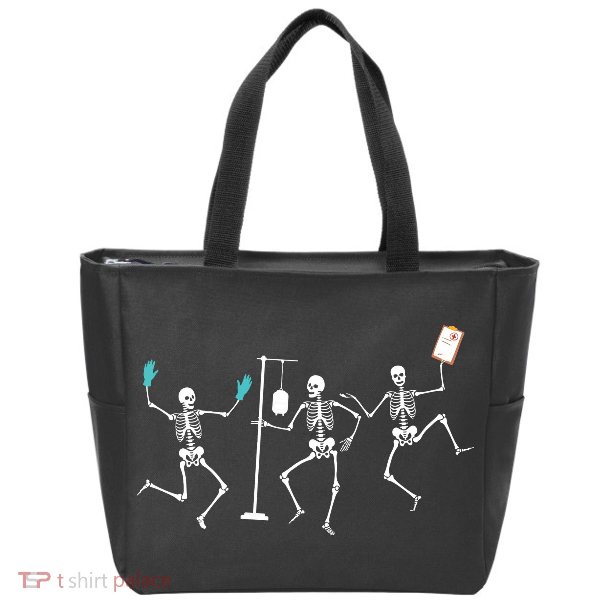 Funny Nurse Skeleton Halloween Healthcare Crew Skeleton Tote Bag