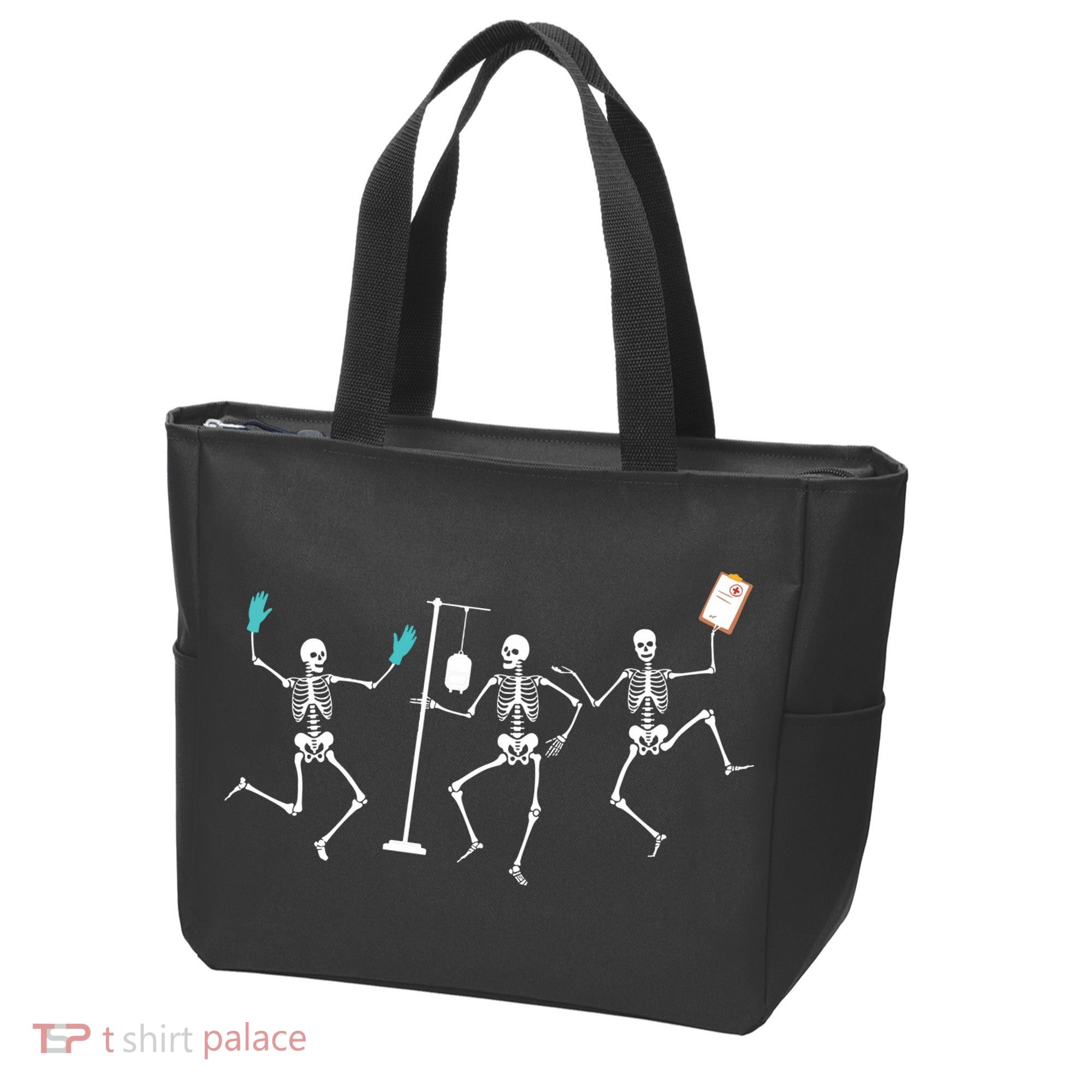 Funny Nurse Skeleton Halloween Healthcare Crew Skeleton Tote Bag